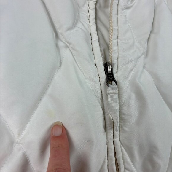 Eddie Bauer Premium Goose Down Quilted Puffer Vest Ivory Size Large Gorpcore - Picture 2 of 10
